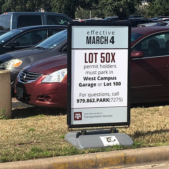 Lot 50x sign