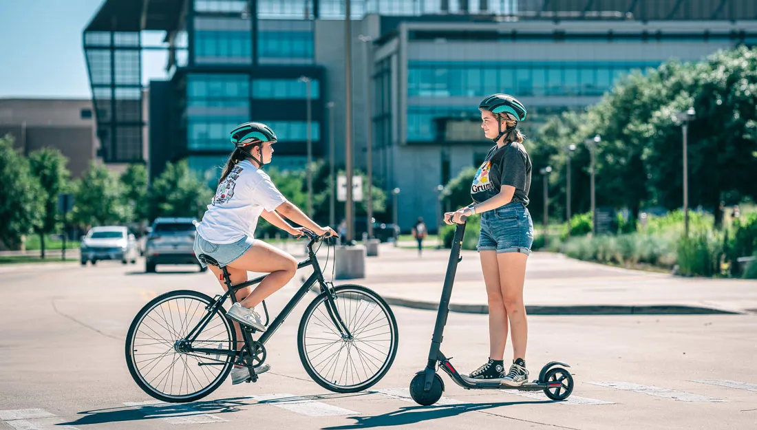 Students use micromobility devices on campus